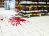 Slippery supermarket floor